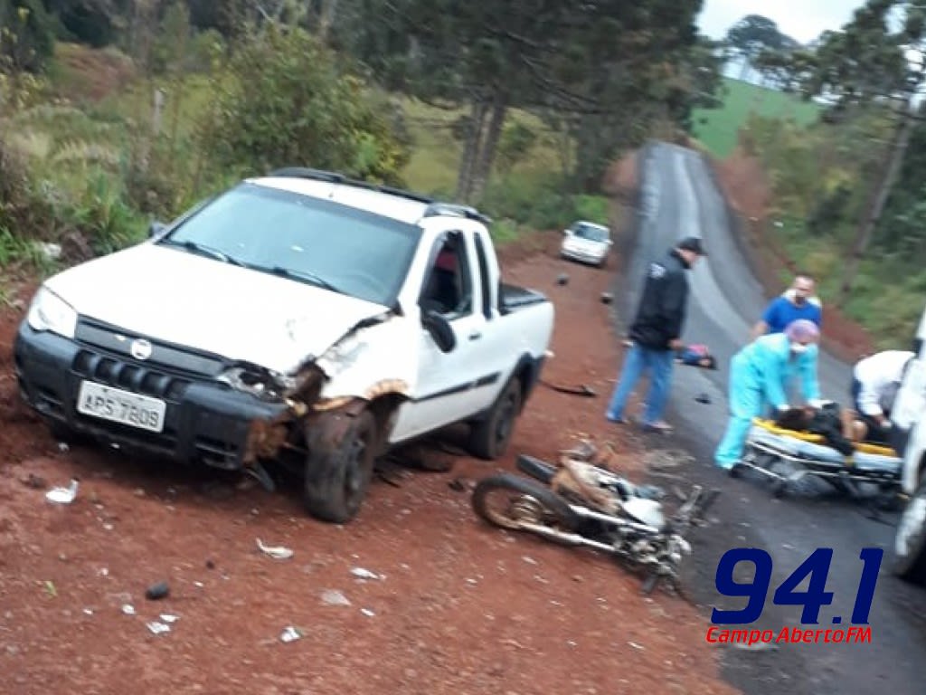 Cantagalo: Acidente entre carro e moto na estrada que liga Cantagalo a Cavaco deixa uma pessoa morta e duas feridas