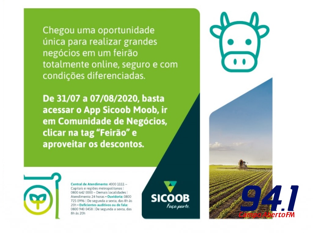 Inicia nesta sexta-feira (31/07) o Primeiro FeirÃ£o de AgronegÃ³cio do Sicoob