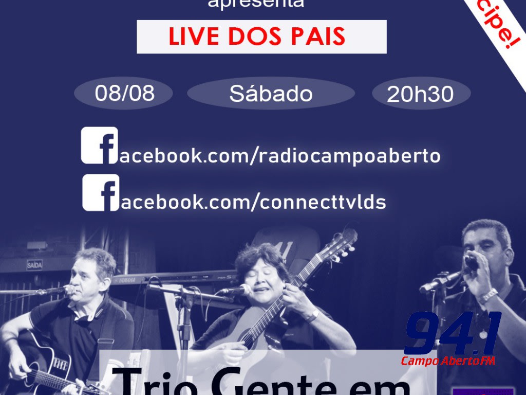 Hoje tem Live com o Trio Gente em Caminho