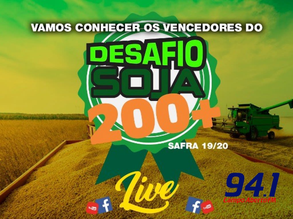 Resultado do Programa Desafio Soja 200 + da Coprossel serÃ¡ divulgado em Live nesta terÃ§a-feira (18/08)