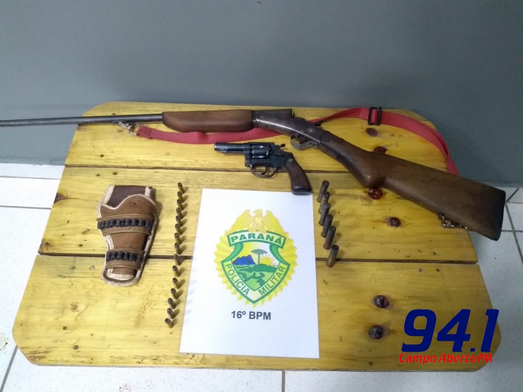 Rio Bonito: Rotam apreende espingarda e revÃ³lver e prende uma pessoa no Assentamento Slavieiro
