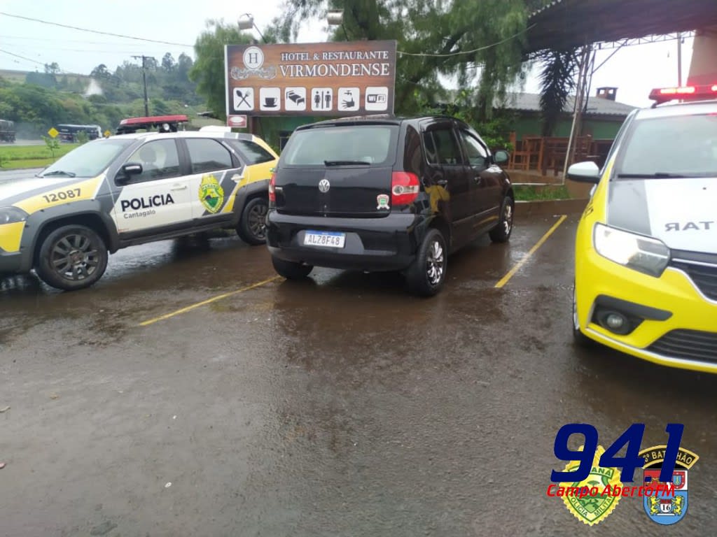 Cantagalo: VeÃ­culo furtado em Laranjeiras do Sul Ã© encontrado abandonado na marginal da BR 277