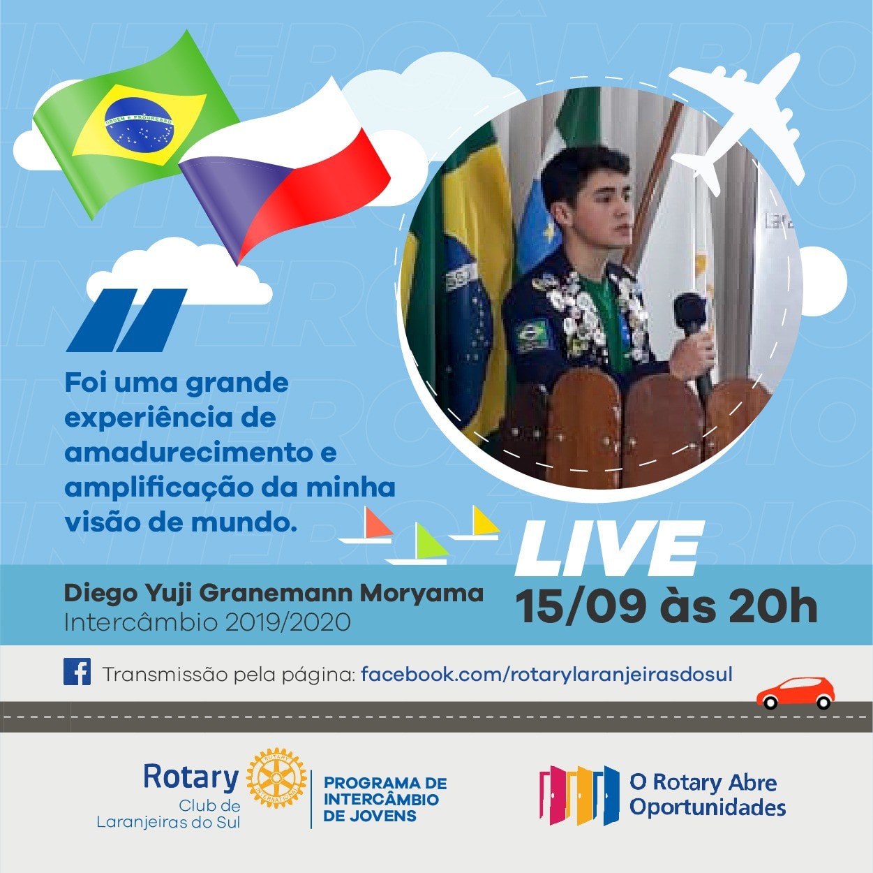 IntercambiÃ¡rio do Rotary Clube de Laranjeiras do Sul, compartilha experiÃªncia na RepÃºblica Tcheca 