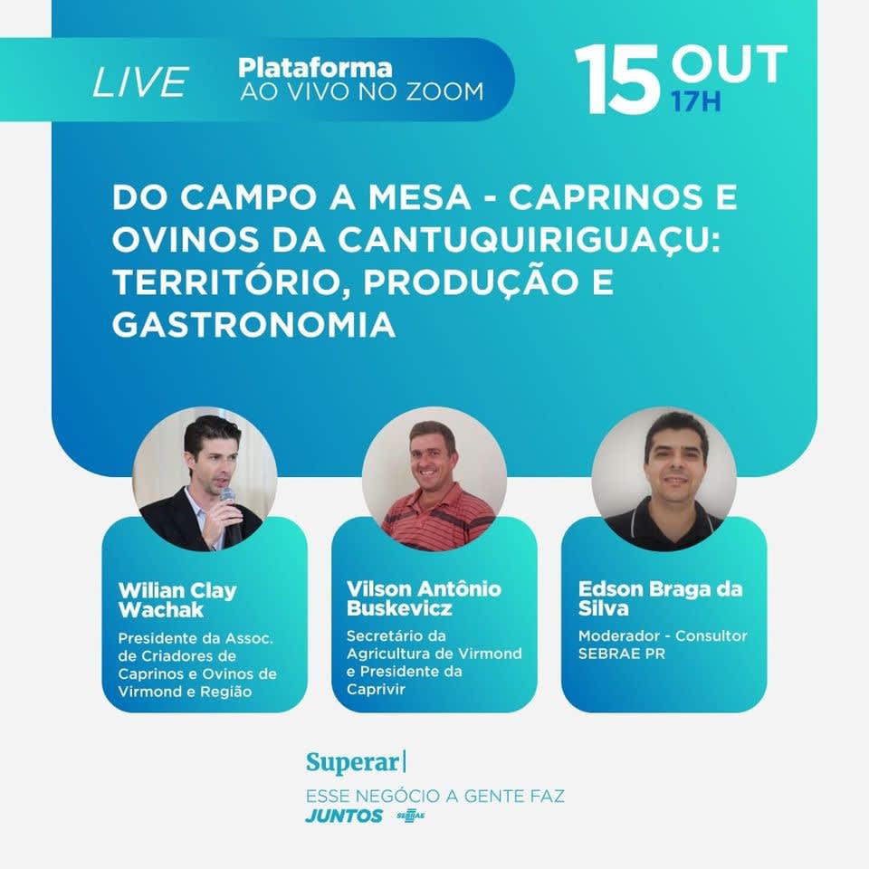 Live  vai debater sobre caprinos e ovinos da CantuquiriguaÃ§u: TerritÃ³rio , produÃ§Ã£o e gastronomia 