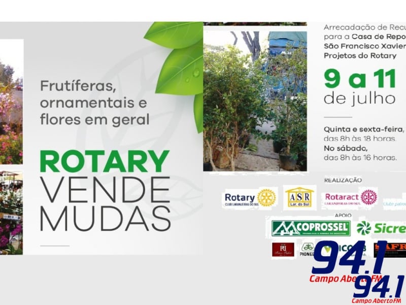 Venda mudas do Rotary em Laranjeiras do Sul serÃ¡ de 09 a 11 de Julho