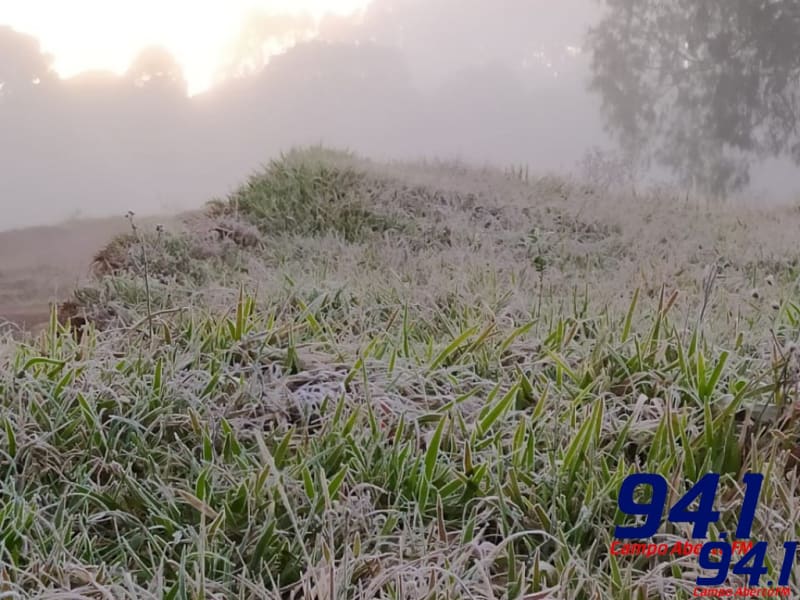 Sexta-feira gelada em Laranjeiras do Sul, com registro de geada