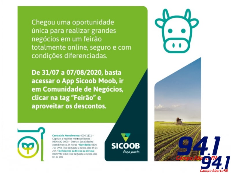 Inicia nesta sexta-feira (31/07) o Primeiro FeirÃ£o de AgronegÃ³cio do Sicoob