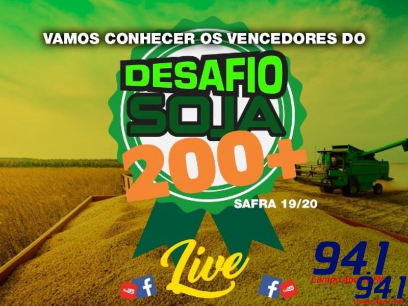 Resultado do Programa Desafio Soja 200 + da Coprossel serÃ¡ divulgado em Live nesta terÃ§a-feira (18/08)