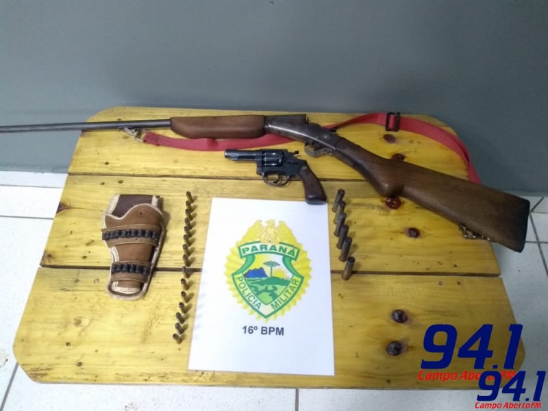 Rio Bonito: Rotam apreende espingarda e revÃ³lver e prende uma pessoa no Assentamento Slavieiro