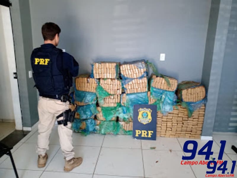 Virmond: PRF apreende mais de meia tonelada de maconha na BR 277 caminhonete roubada