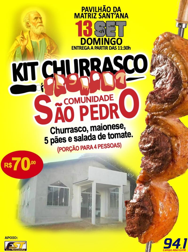 Última semana de vendas dos kits churrasco da festa em louvor São Pedro