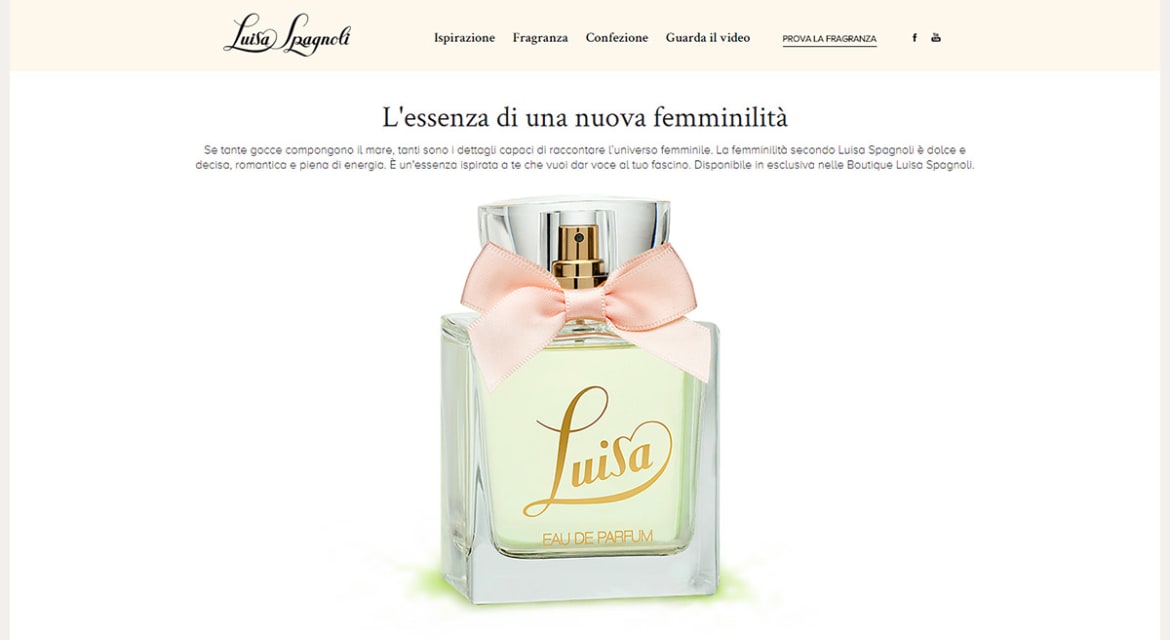 Sito per il nuovo profumo Luisa Spagnoli