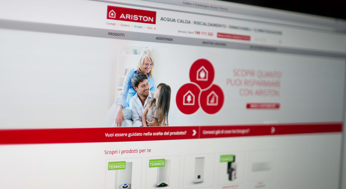 Piattaforma web worldwide Ariston | websolute