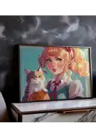 Plakatas „Miela anime mergina su katinu“ – anime plakatas | Framein – miniatiūra 2
