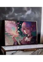 Plakatas „Mergina su rožiniais plaukais“ – anime plakatas | Framein – miniatiūra 2