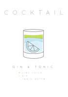 Plakatas „Kokteilis Gin Tonic“ – virtuvės plakatas | Framein – miniatiūra 1