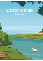 Kelionės plakatas „Viktorijos parkas, Londonas“ – kelionių plakatas | Framein – miniatiūra 1