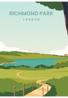 Kelionės plakatas „Richmondo parkas, Londonas“ – kelionių plakatas | Framein – miniatiūra 1