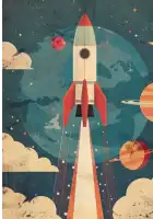Plakatas „Kosmosas“ – vaikiškas plakatas | Framein – miniatiūra 1