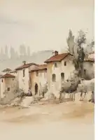 Vintažinis plakatas „Senas miestas“ – vintažinis plakatas | Framein – miniatiūra 1