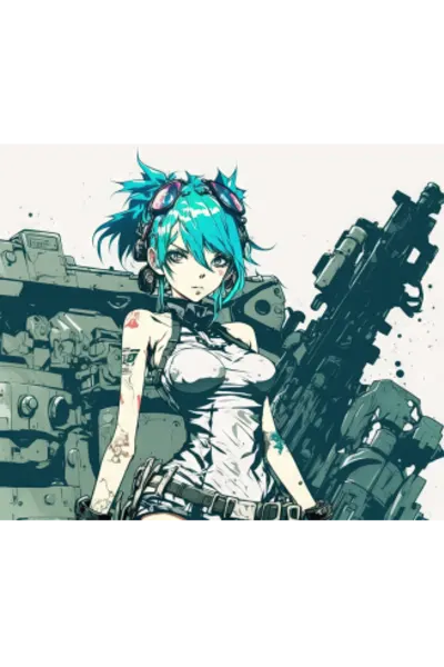 Plakatas „Mergina su mėlynais plaukais“ – anime plakatas | Framein