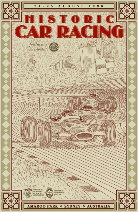 Vintažinis lenktynių plakatas „Imola · Brabham · 1943“ – vintažinis lenktynių plakatas | Framein