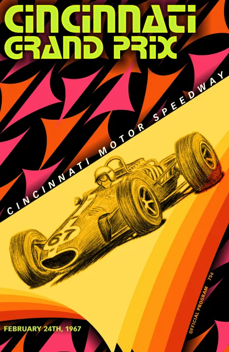 Vintažinis lenktynių plakatas „Spanish Grand Prix · Ferrari · 1965“ – vintažinis lenktynių plakatas | Framein