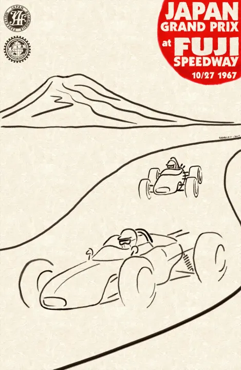 Vintažinis lenktynių plakatas „Portuguese Grand Prix · AC Cobra · 1976“ – vintažinis lenktynių plakatas | Framein