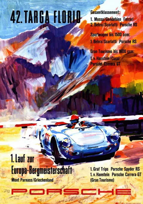 Vintažinis lenktynių plakatas „Targa Florio · Renault · 1931“ – vintažinis lenktynių plakatas | Framein