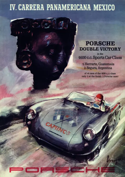 Vintažinis lenktynių plakatas „Rouen · Hesketh · 1948“ – vintažinis lenktynių plakatas | Framein