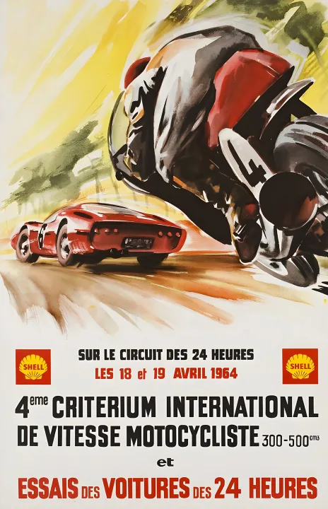 Vintažinis lenktynių plakatas „Pescara Grand Prix · AC Cobra · 1976“ – vintažinis lenktynių plakatas | Framein