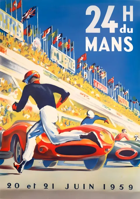 Vintažinis lenktynių plakatas „Nürburgring · Audi · 1925“ – vintažinis lenktynių plakatas | Framein