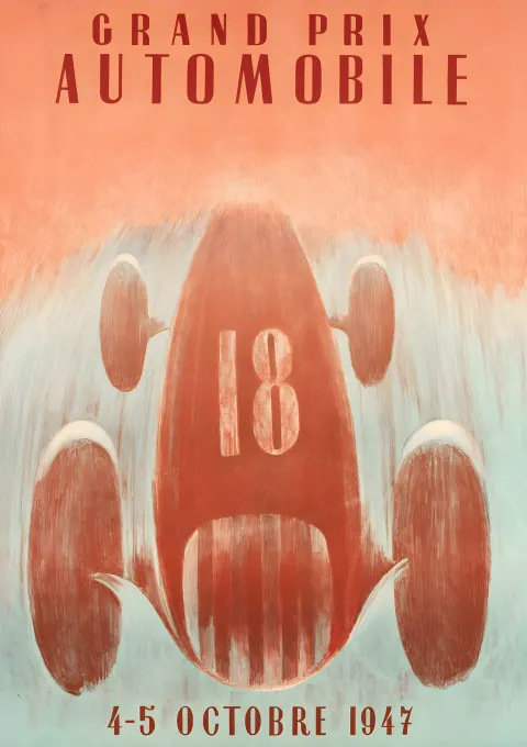 Vintažinis lenktynių plakatas „Riverside · Ferrari · 1945“ – vintažinis lenktynių plakatas | Framein