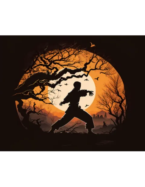 Plakatas „Kung fu siluetas“ – anime plakatas | Framein