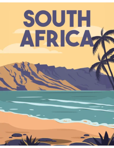 Kelionės plakatas „Pietų Afrika“ – kelionių plakatas | Framein