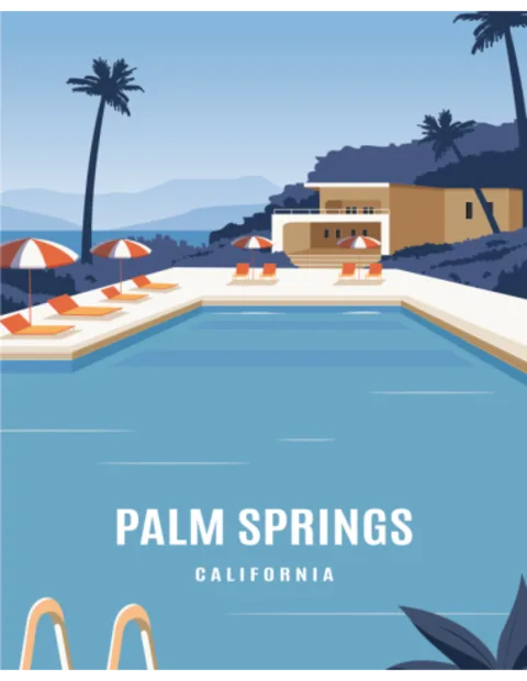 Kelionės plakatas „Palm Springsas, Kalifornija“ – kelionių plakatas | Framein