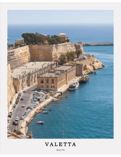 Kelionės plakatas „Valeta, Malta“ – kelionių plakatas | Framein