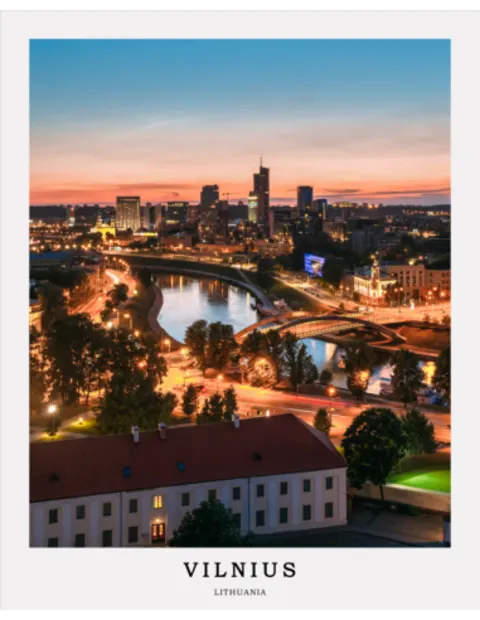 Kelionės plakatas „Vilnius, Lietuva“ – kelionių plakatas | Framein