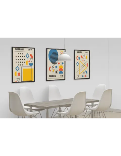 Paveikslas „Bauhaus Formos 3“ – meno plakatas | Framein