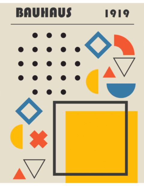 Paveikslas „Bauhaus Formos 1“ – meno plakatas | Framein