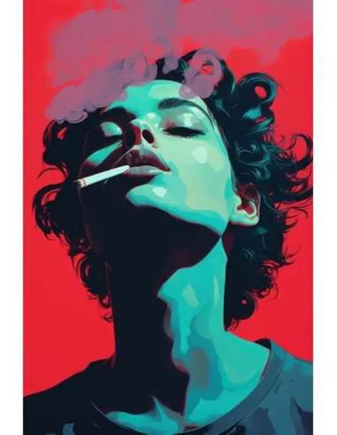 Paveikslas „Vaikinas su cigarete“ – meno plakatas | Framein