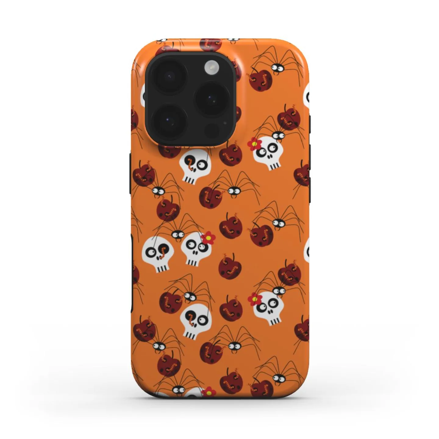 Halloween-Spinnen und Totenköpfe