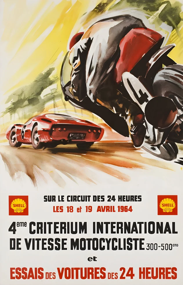 Vintažinis lenktynių plakatas „Pescara Grand Prix · AC Cobra · 1976“ – vintažinis lenktynių plakatas | Framein