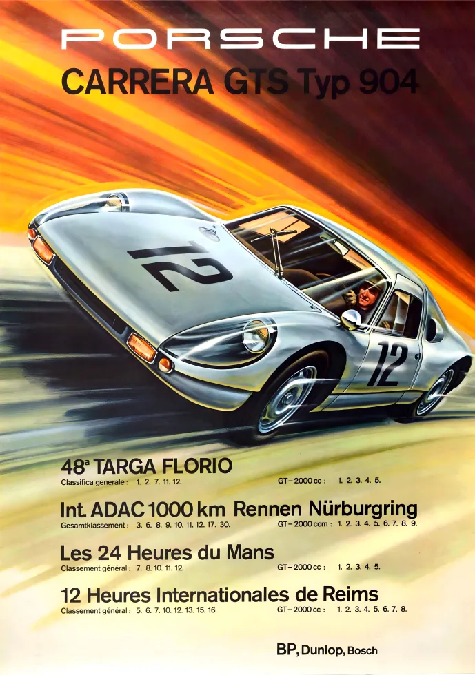 Vintažinis lenktynių plakatas „Monte Karlo ralis · Porsche · 1932“ – vintažinis lenktynių plakatas | Framein
