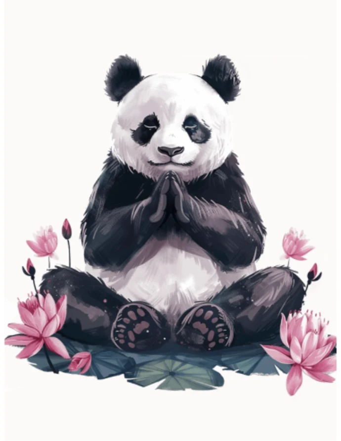 Plakatas „Panda jogos poza 2“ – gyvūnų plakatas | Framein – nuotrauka 1 iš 2
