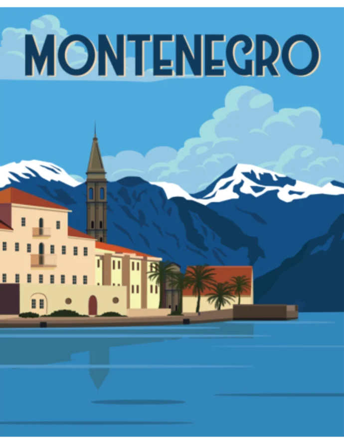 Kelionės plakatas „Montenegras“ – kelionių plakatas | Framein – nuotrauka 1 iš 2