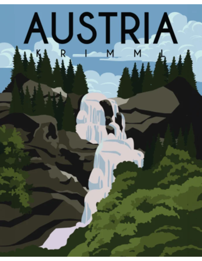 Kelionės plakatas „Austrija“ – kelionių plakatas | Framein – nuotrauka 1 iš 2