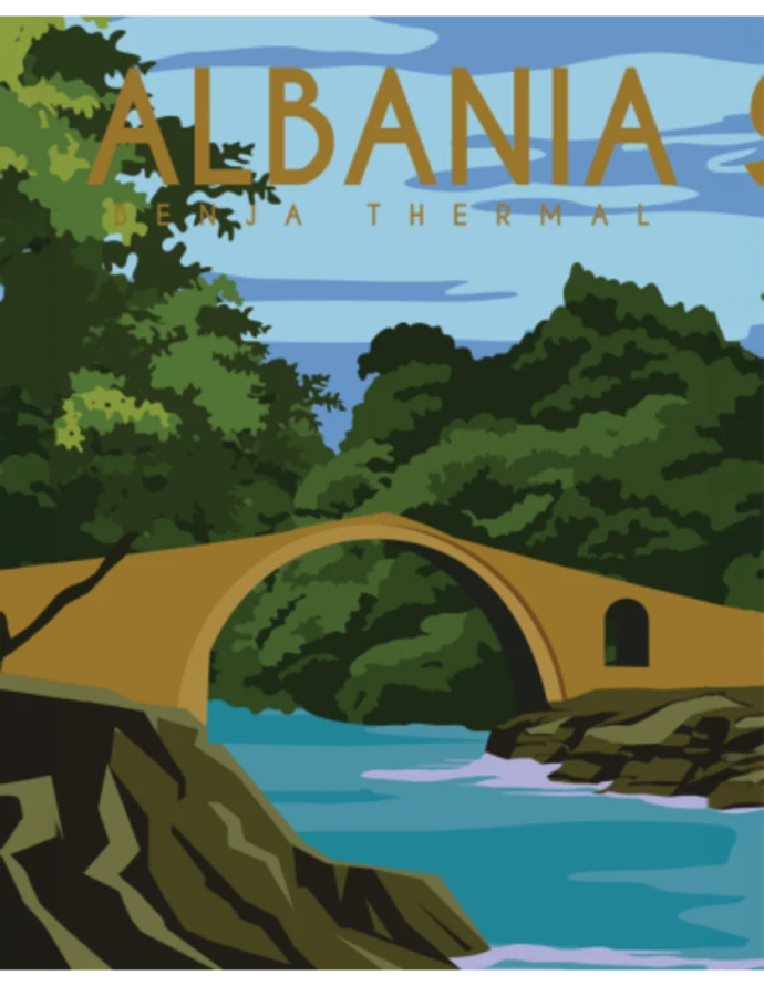 Kelionės plakatas „Albanija“ – kelionių plakatas | Framein – nuotrauka 1 iš 2