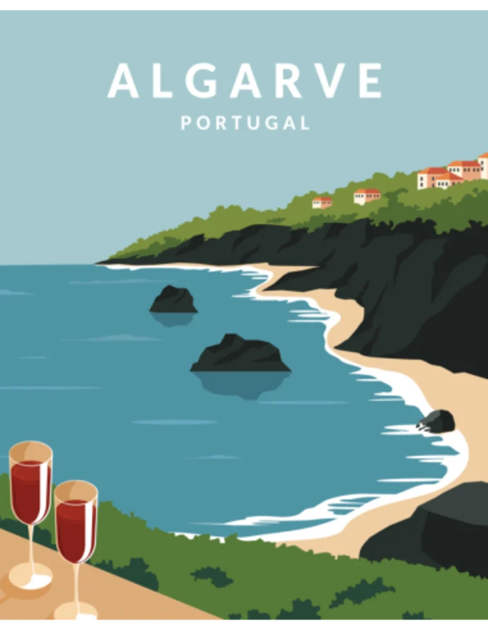 Kelionės plakatas „Algarvė, Portugalija“ – kelionių plakatas | Framein – nuotrauka 1 iš 2