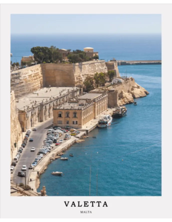 Kelionės plakatas „Valeta, Malta“ – kelionių plakatas | Framein – nuotrauka 1 iš 2